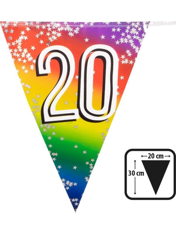 Rainbow vlaggenlijn verjaardag 20 jaar