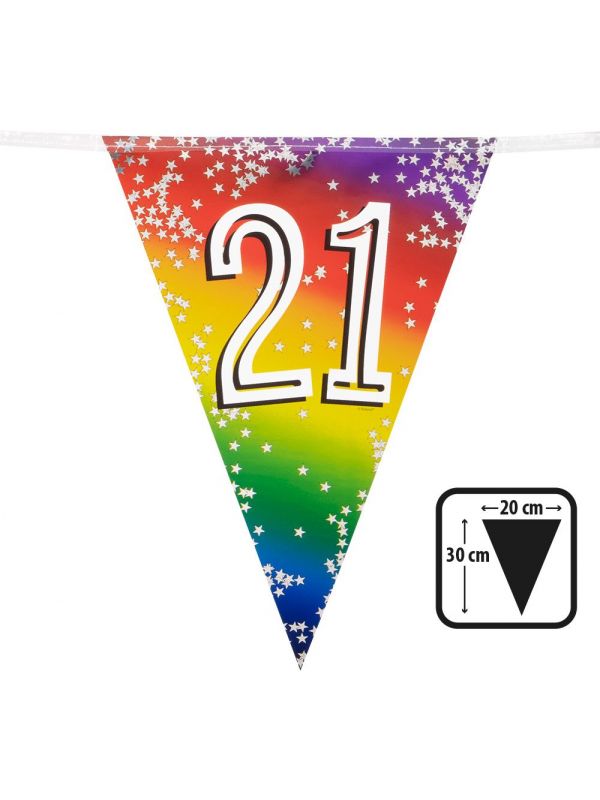 Rainbow vlaggenlijn verjaardag 21 jaar