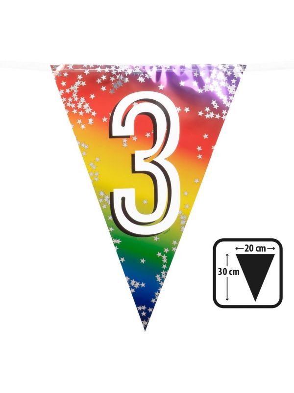 Rainbow vlaggenlijn verjaardag 3 jaar