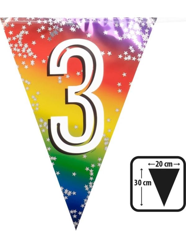 Rainbow vlaggenlijn verjaardag 3 jaar