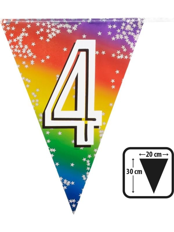 Rainbow vlaggenlijn verjaardag 4 jaar