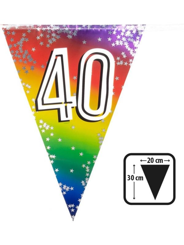 Rainbow vlaggenlijn verjaardag 40 jaar