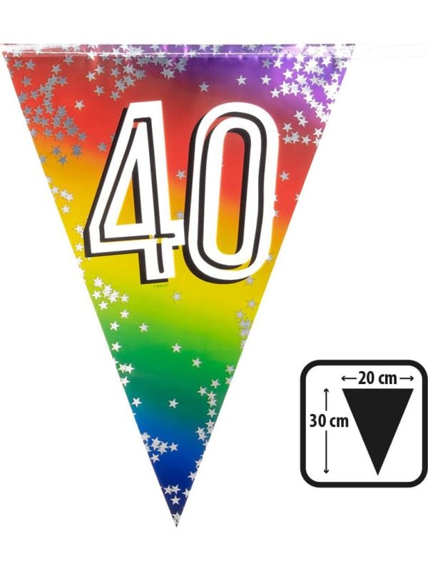 Rainbow vlaggenlijn verjaardag 40 jaar