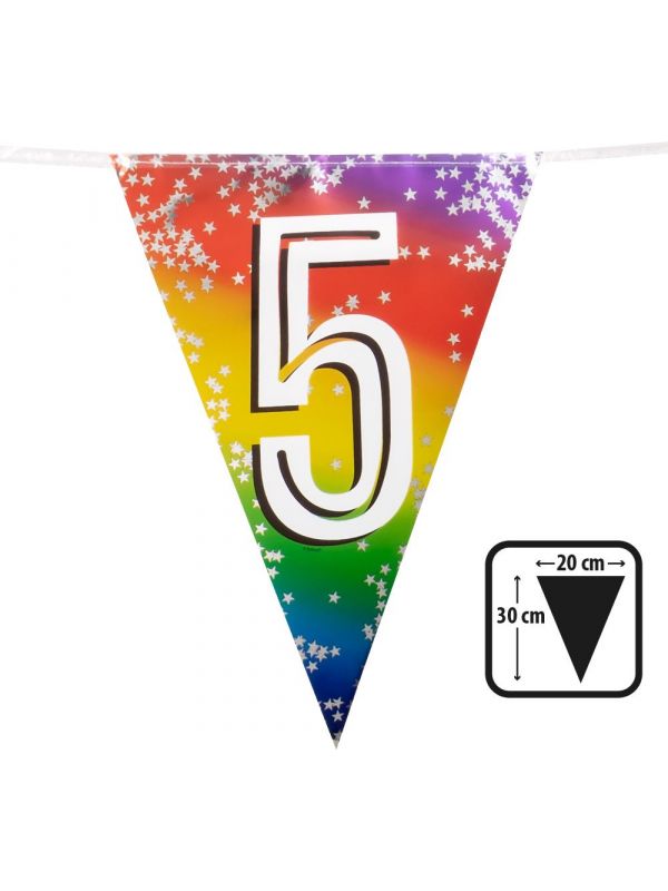Rainbow vlaggenlijn verjaardag 5 jaar