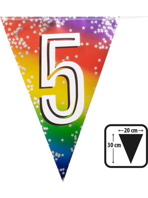 Rainbow vlaggenlijn verjaardag 5 jaar