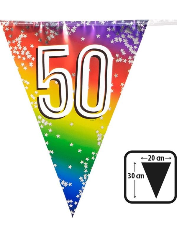 Rainbow vlaggenlijn verjaardag 50 jaar