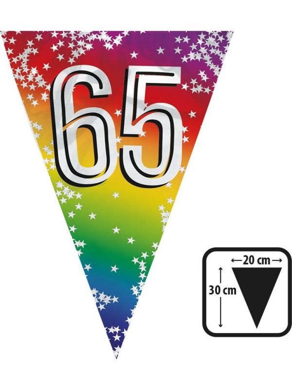 Rainbow vlaggenlijn verjaardag 65 jaar