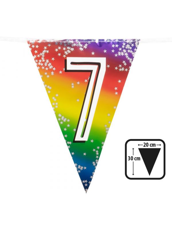 Rainbow vlaggenlijn verjaardag 7 jaar