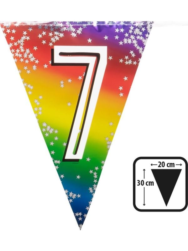 Rainbow vlaggenlijn verjaardag 7 jaar