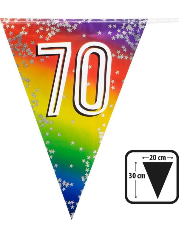 Rainbow vlaggenlijn verjaardag 70 jaar