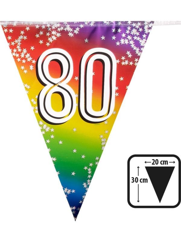 Rainbow vlaggenlijn verjaardag 80 jaar