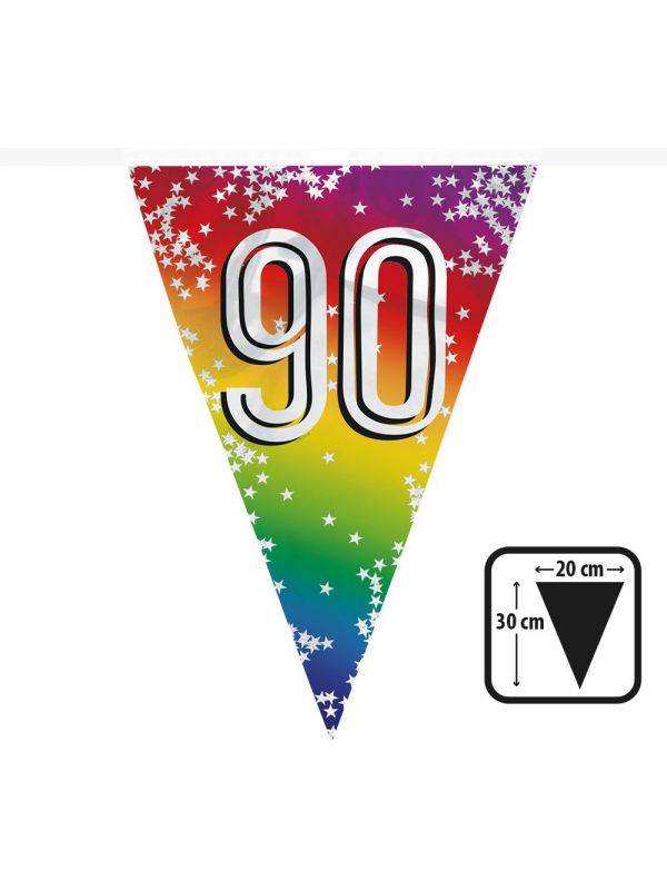 Rainbow vlaggenlijn verjaardag 90 jaar