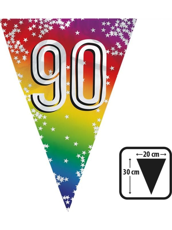 Rainbow vlaggenlijn verjaardag 90 jaar