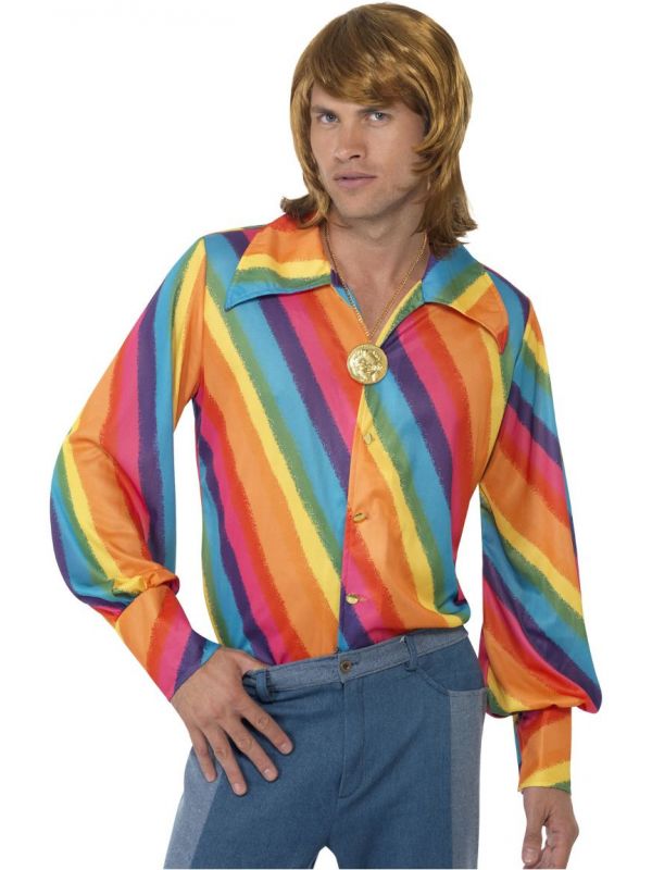 Regenboog 70s shirt