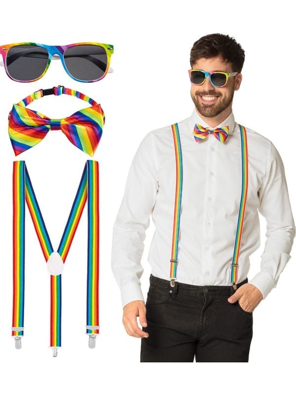 Regenboog accessoire set gaypride