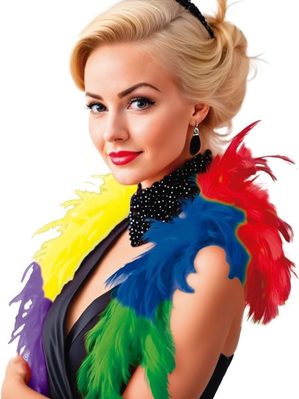 Regenboog boa met veren main product photo