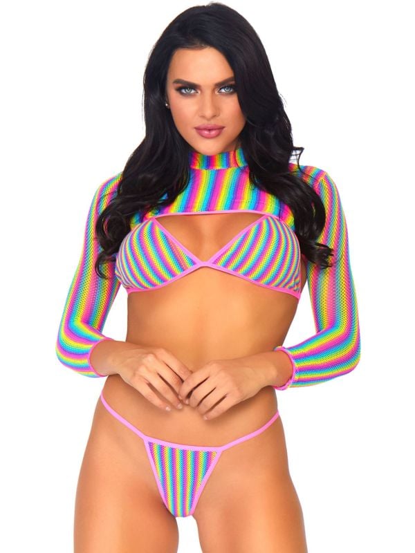 Regenboog crop top en lingerie