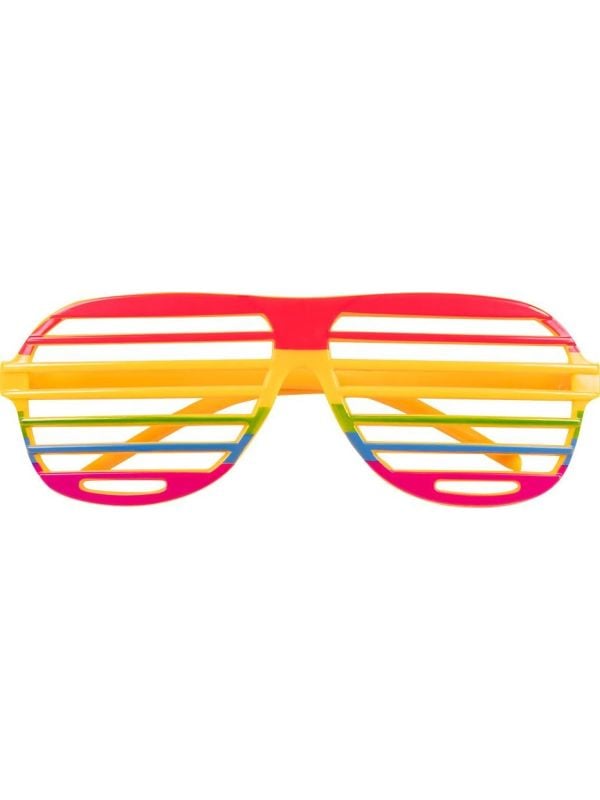 Regenboog gele festival shutter bril main product photo