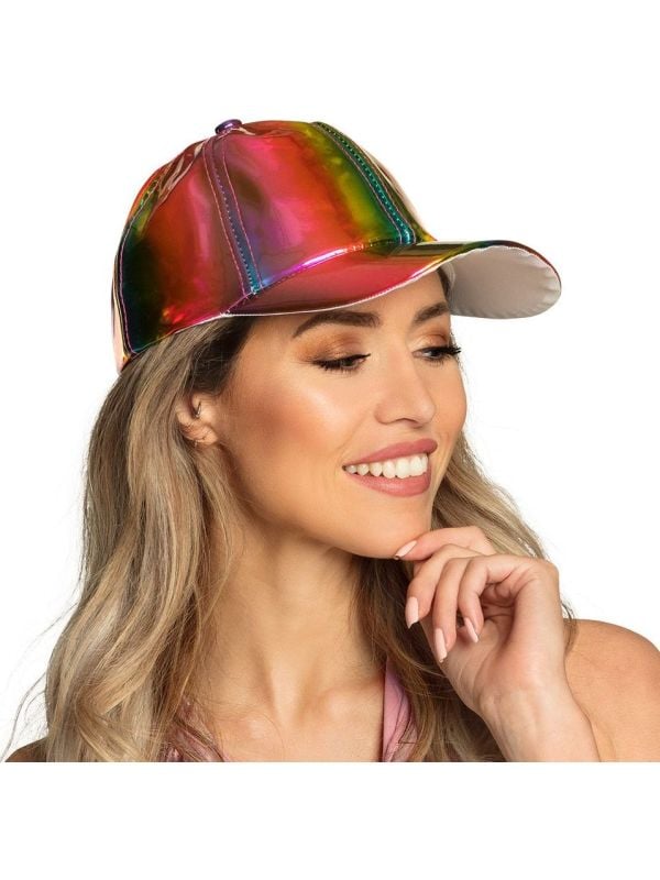 Regenboog holografische pet