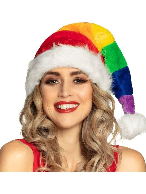 Regenboog kerstmuts