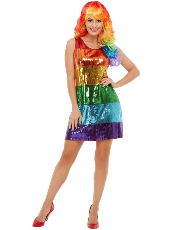 Regenboog pailletten glitter jurk main product photo