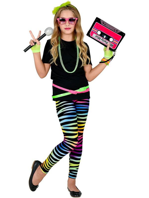 Regenboog zebra meisjes panty