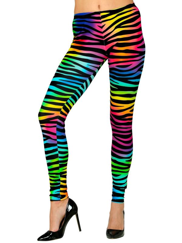 Regenboog zebra panty