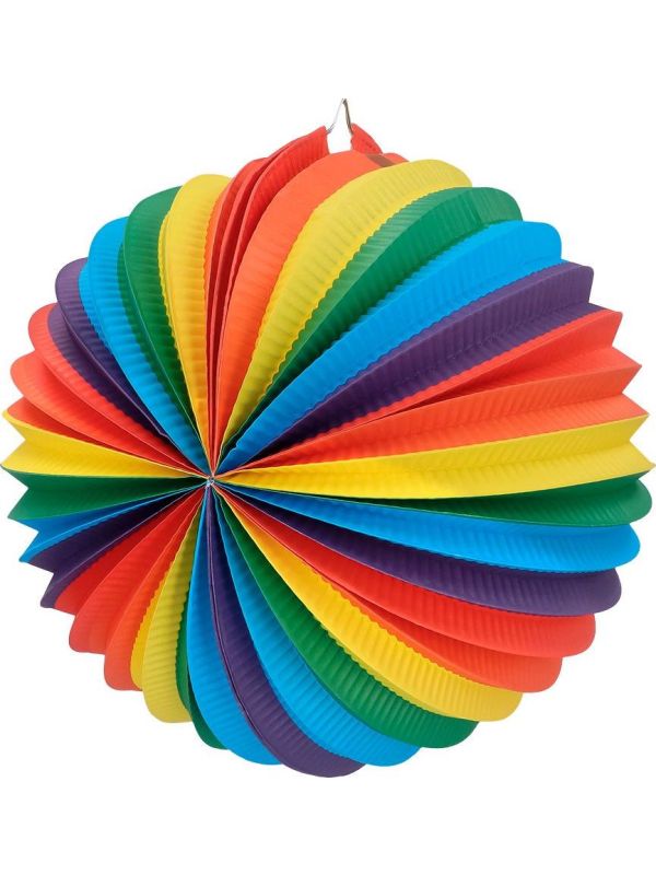 Regenboogkleurige papieren ballonlampion