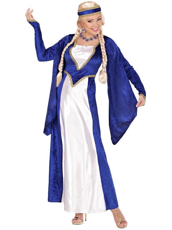 Renaissance koningin jurk blauw