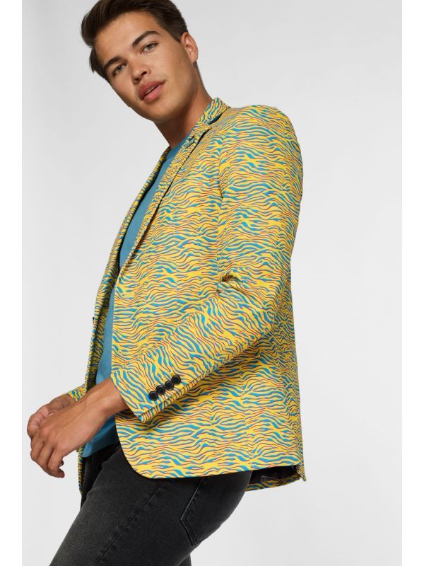 Retro - 80's Animal - Electric Yellow Blazer Heren Opposuits