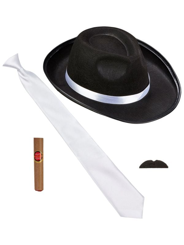 Retro accessoire set zwarte gangster