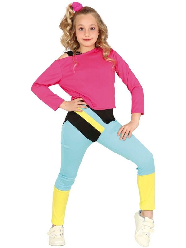 Retro foute fitness outfit meisjes