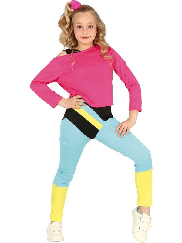 Retro foute fitness outfit meisjes