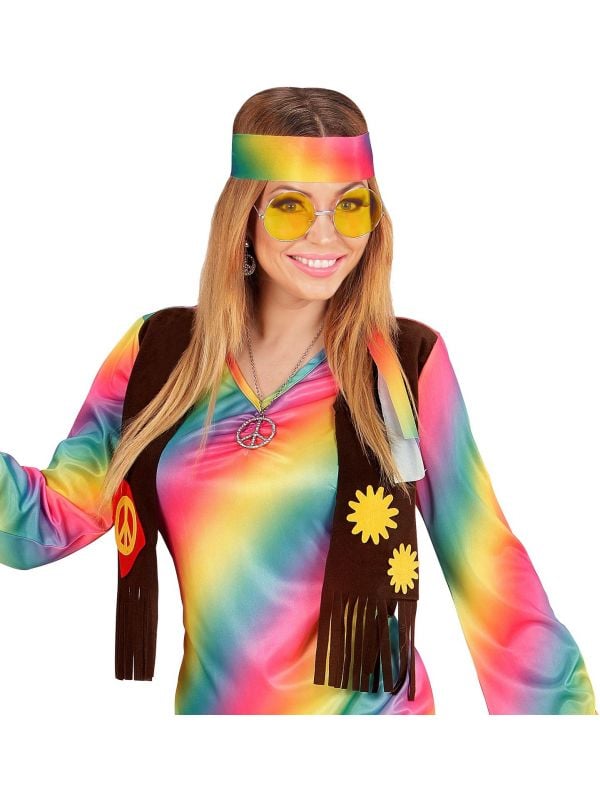 Retro hippie bril geel