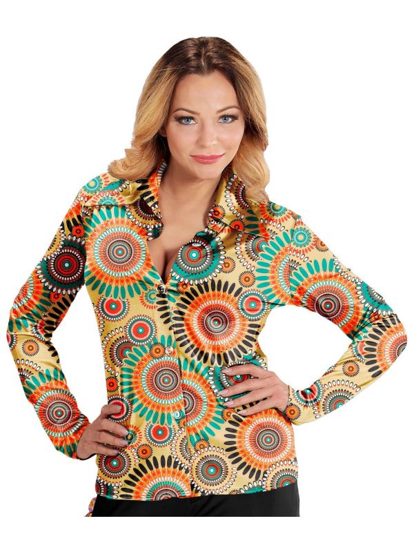 Retro hippie style blouse vrouwen