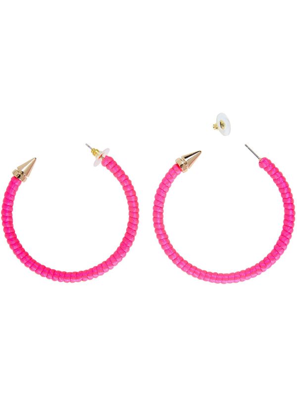 Ring oorbellen neon roze