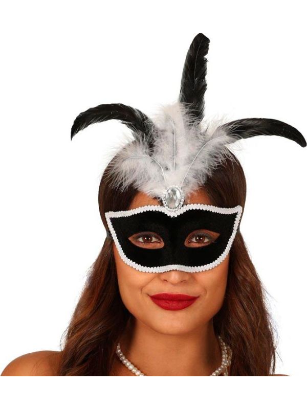 Roaring 20's oogmasker met veer