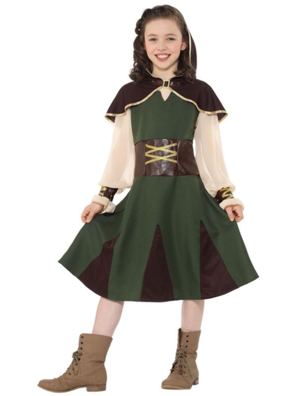 Robin hood bruin groen meisjes outfit