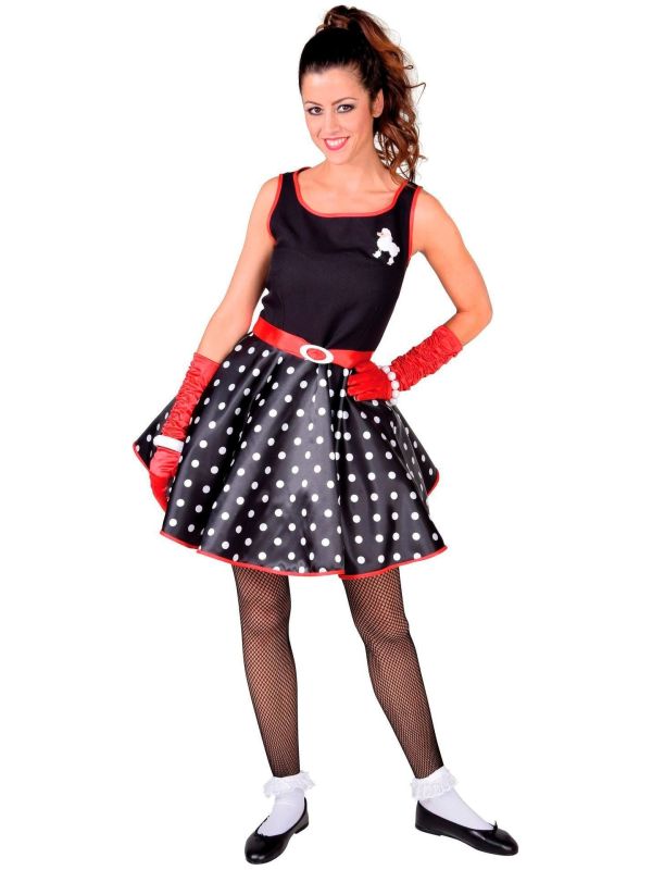 Rock'n roll outfit zwart met wit dames main product photo