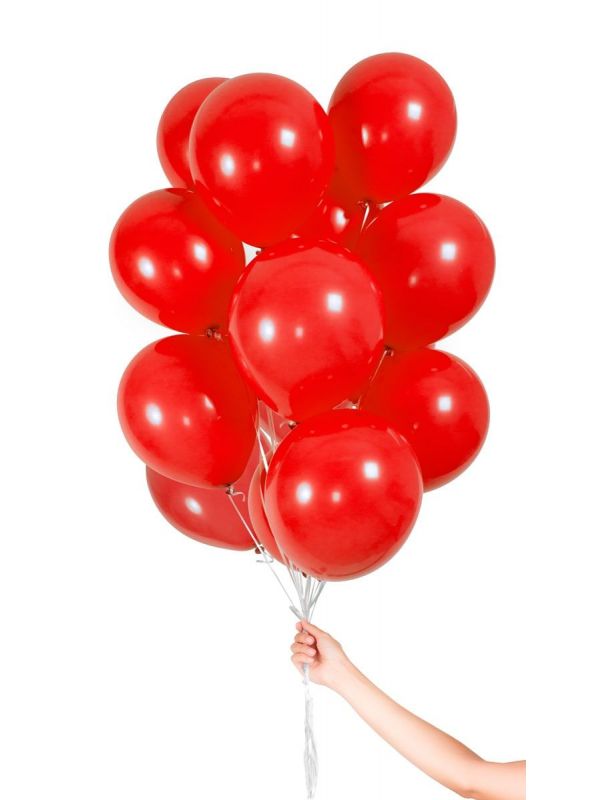 Rode ballonnen met lint 30 stuks 23cm