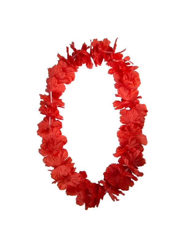 Rode bloemen hawaii krans