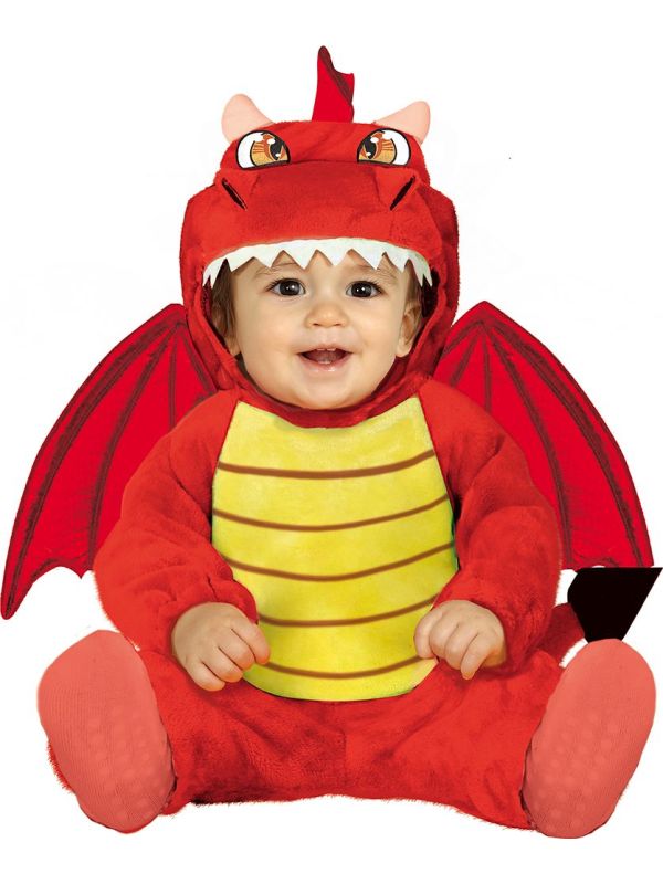 Rode draak onesie outfit baby