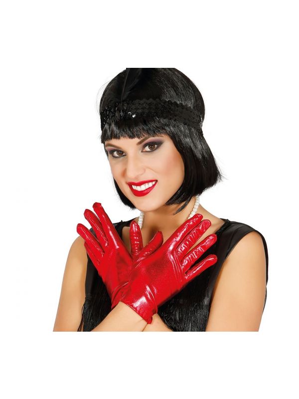 Rode handschoenen kort