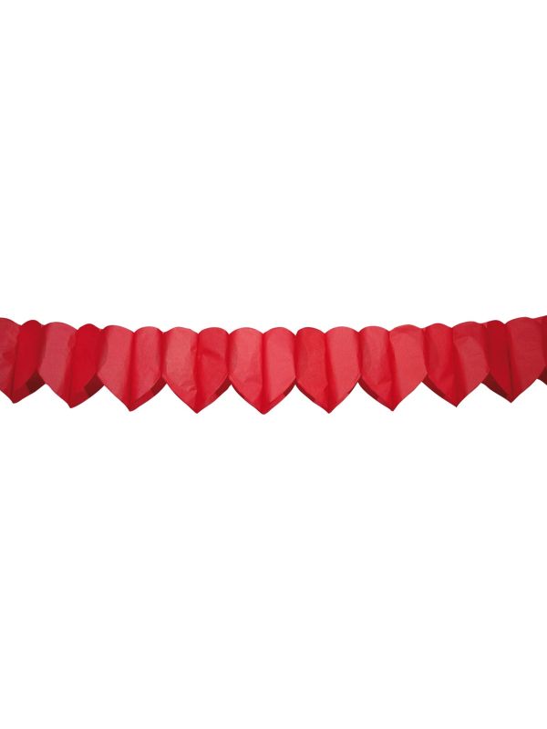 Rode hartjes valentijn papier slinger 6 meter main product photo