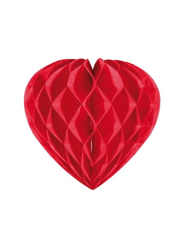 Rode honingraat hart decoratie