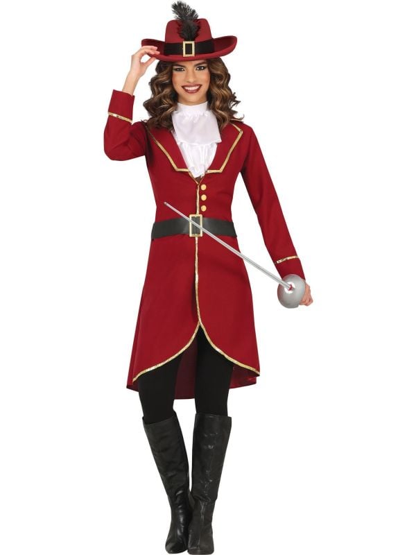 Rode Kapitein Corsair Dames outfit main product photo