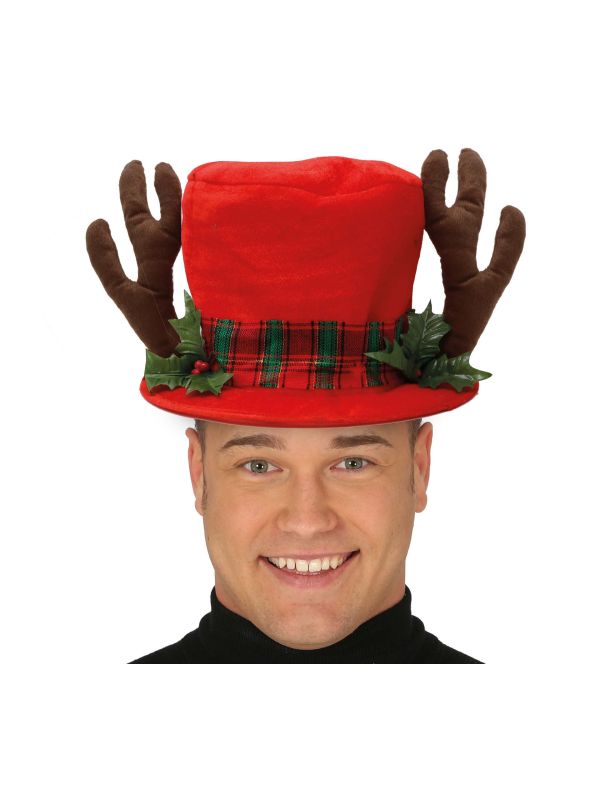 Rode kerstmuts met rendiergewei main product photo