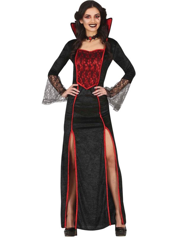 Rode met zwarte vampier outfit dames