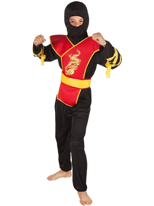 Rode ninja krijger outfit jongens
