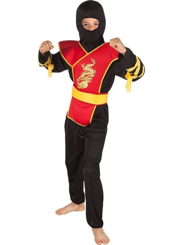 Rode ninja krijger outfit jongens